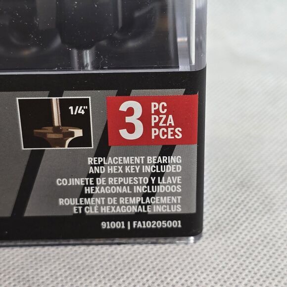 SKIL Router Bit Set 91001 Tipped Straight 3 Piece Includes 1/4" 1/2" 3/4" Bits - Picture 6 of 9